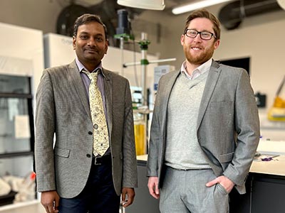 Professor Kumar Patchigolla, Professor of Decarbonisation of Industrial Clusters at Teesside University’s Net Zero Industry Innovation Centre and Jason Moody, Chief Operating Officer of Time To ACT plc