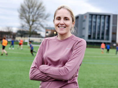 Gemma Grainger. Link to International football coach returns to Teesside to share her knowledge with students.