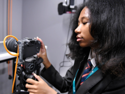 Student taking part in the animation workshop. Student taking part in the animation workshop. Link to Girls explore digital careers at state-of-the-art new Teesside University facility .