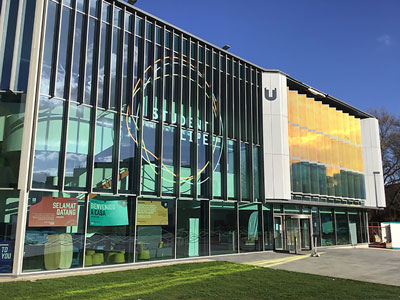 A photo of the Student Life Building, Teesside University, on a bright and clear day.. Link to Student Life Festival: Belonging Autumn 2025.