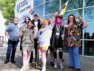 Intersectional Pride on campus. Intersectional Pride on campus. Link to  Student volunteer support makes us proud.