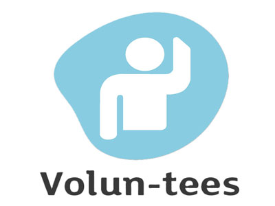 Volun-tees logo. Word 'Volun-tees', with image of a person holding their hand up.. Link to Do Good, Feel Good! February 2026 volunteering opportunities  .