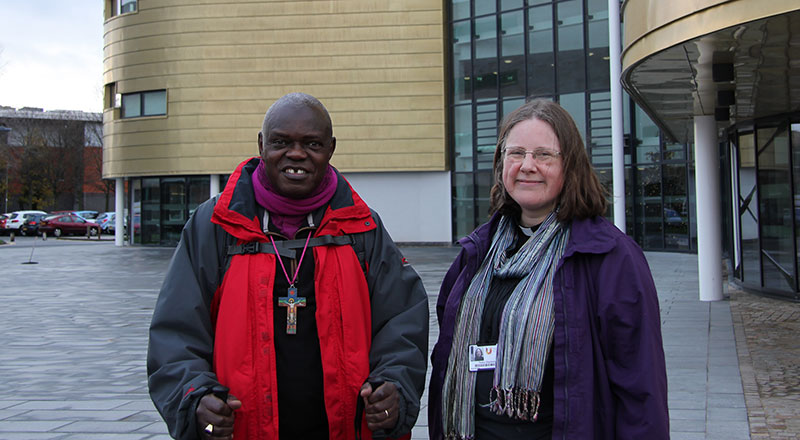The Archbishop of York Dr John Sentamu and Teesside University's Chaplain Reverend Tessa Stephens.