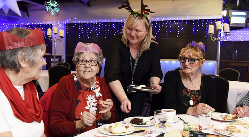 Jayne Golden, Teesside University's volunteer co-ordinator pictured with party guests