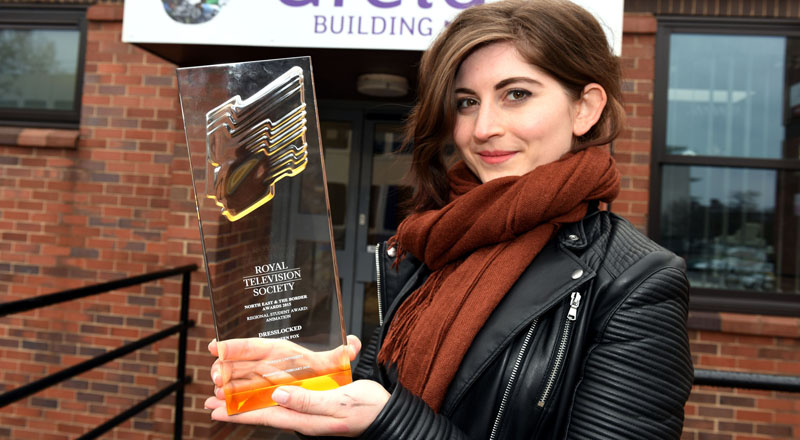 Domareen Fox with her RTS award.