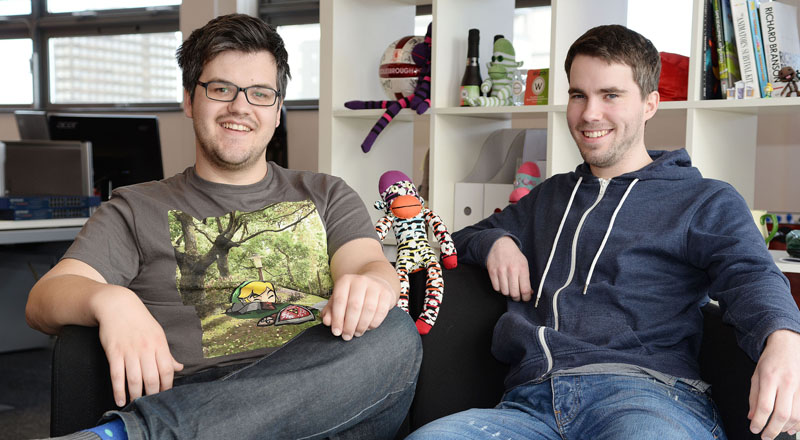 Bob Makin (left) and Darren Cuthbert (right), founders of SockMonkey.