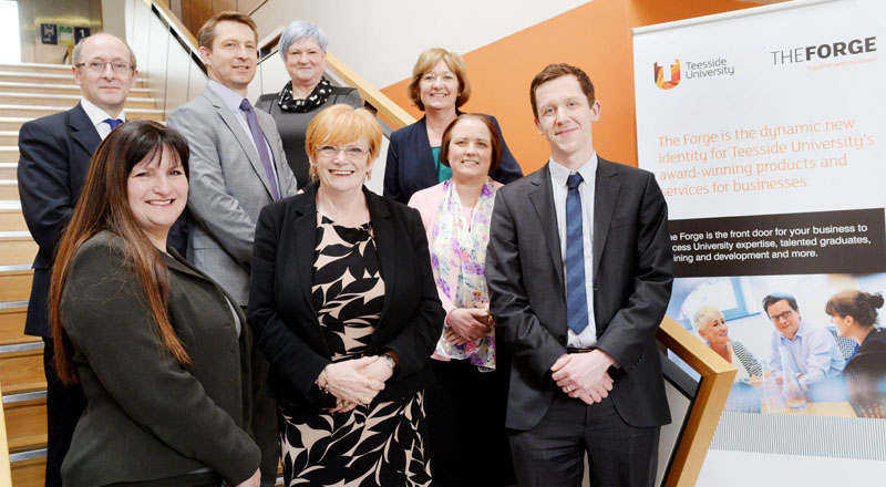 Pictured: (front left) Jenny McKnight, Head of People Development at BMI Healthcare and (front 2nd left) Marion Grieves, Dean of the School of Health & Social Care along with others involved with the agreement. 