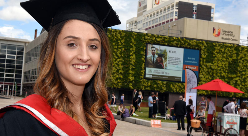 April Wright pictured on graduation day 