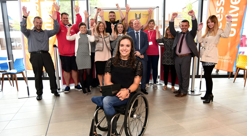 ParalympicGB wheelchair racer and Teesside University student, Jade Jones