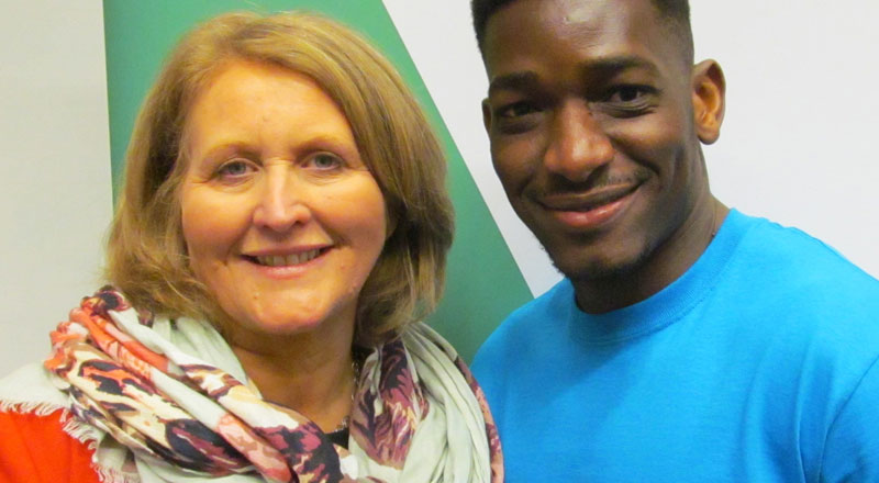 Yacouba Traore with Children's Commissioner Anne Longfield OBE 