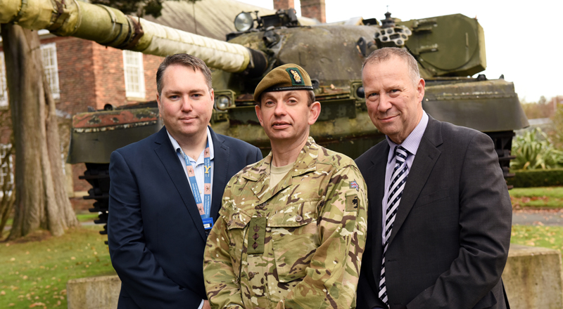 From left - Neil Brimer, Colonel Andrew Hadfield and Dr Geoff Archer