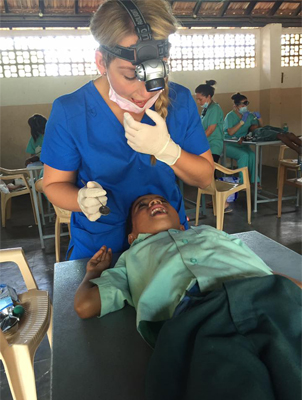 Amy Jury taking part in the Schoolhouse India Dental Camp