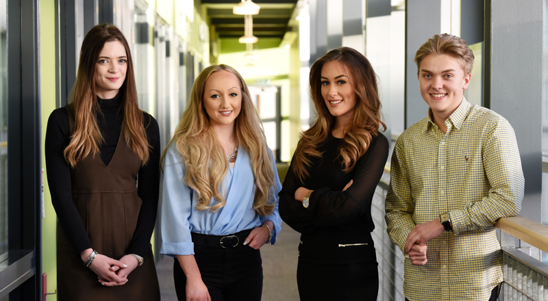 Members of the DigitalCity Student Board. From left - Alexandra Moylan-Jones, Scarlett Reeves and Natalie Woods and Jack Mason.