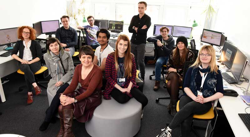 Siobhan Fenton with the ten School of Computing Graduate Interns.