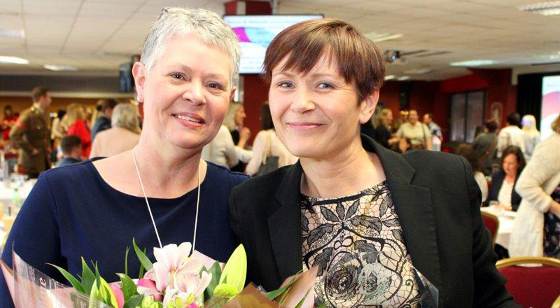 Kelly Rowe, pictured right, with Alison Murray, who nominated her for the award 