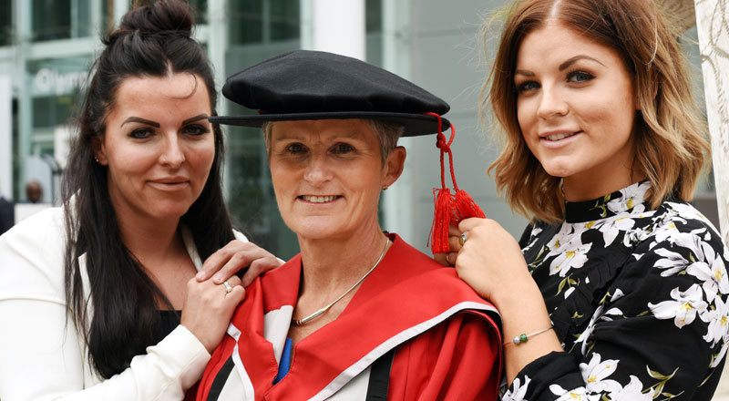 Jenny Tinkler, centre, with daughters Lucy and Hannah