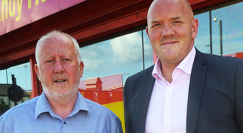 Middlesbrough MP Andy McDonald, left, with Teesside University law lecturer Andrew Perriman