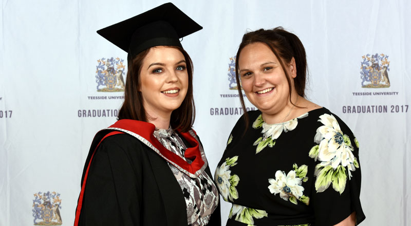 Louise Shaw pictured at her graduation ceremony with Punch Robson associate solicitor Julie Brown