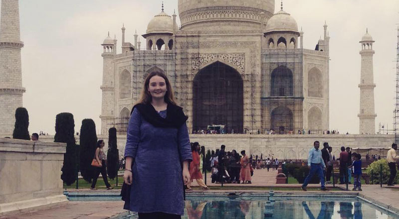 Leah Gibbs, pictured during her trip to India