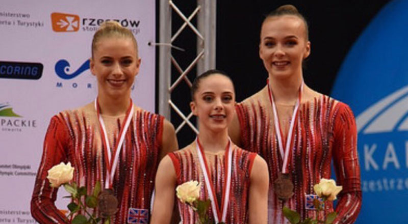 Caitlin Owston pictured with team members Bethany Macdougall and Amelia Pamler 