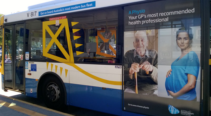 Picture taken by Victoria while in Australia of a marketing campaign promoting physiotherapy