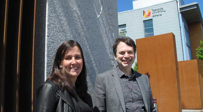 Renaissance Marketing Manager Claire Braithwaite, with Teesside University's Peter Reid.