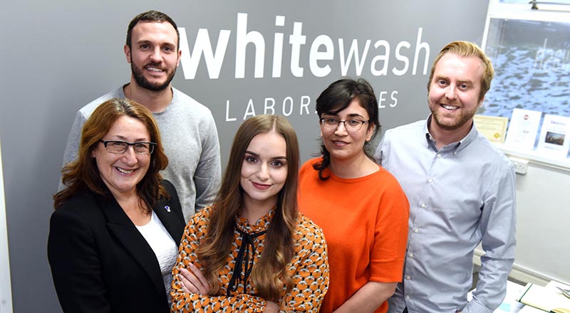 From left - Matthew Lloyd, Director of Whitewash; Joanne Rout, NEPIC; Megan Lillie, Knowledge Exchange Intern; Azar Shahgholian – Senior Lecturer in Digital Marketing; Tom Riley, Director of Whitewash