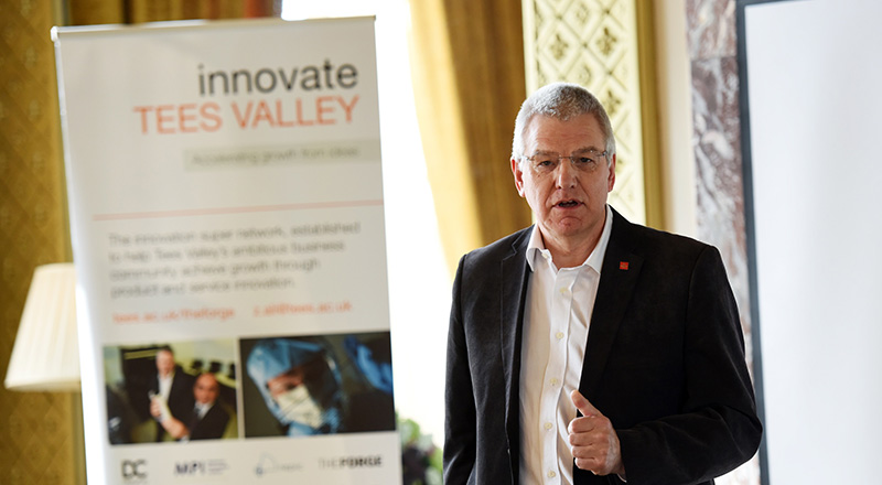 Dai Hayward, CEO of Micropore Technologies speaking at the Innovate Tees Valley celebratory event