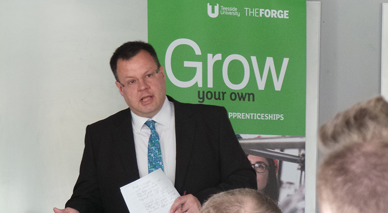 Jonty Bloom speaking at Teesside University's Working with Business conference