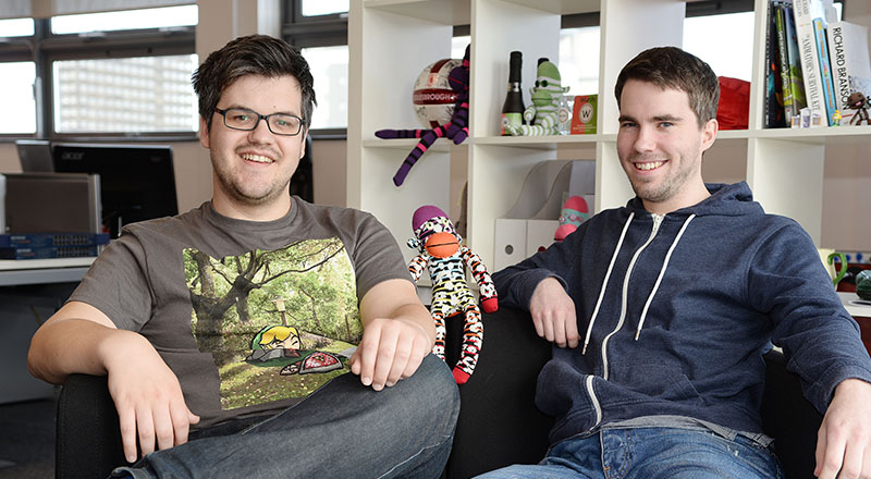 Bob Makin (left) and Darren Cuthbert (right), founders of SockMonkey Studios.