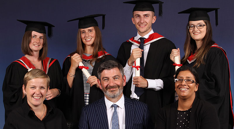 Front row - Rachel Dyson, Anthony McCarthy and Nazia Aftab. Back row – Shannon Cranston, Anna Aldred, Andrew Winn and Lucinda Smart.