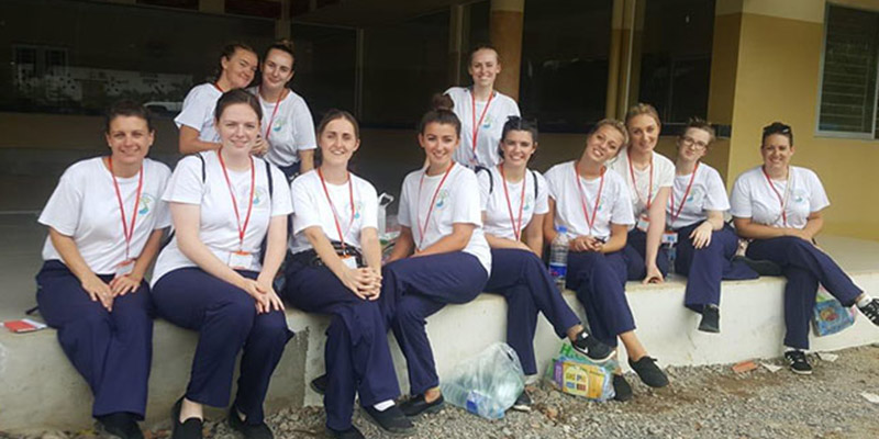 Students spent time in the intensive care unit, accident and emergency, obstetrics, paediatrics, medical ward, surgical ward and mental health ward in Cambodia.