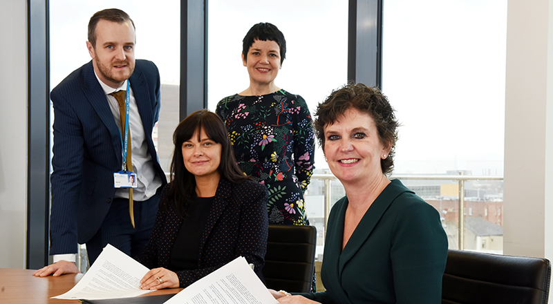 Matt Brooke, Software Engineering Manager, Leanne Wilkinson, Head of Finance, Siobhan Fenton, Associate Dean (Business and Enterprise) at Teesside University and Professor Jane Turner OBE DL, Pro Vice-Chancellor (Enterprise and Business Engagement) at Teesside University.