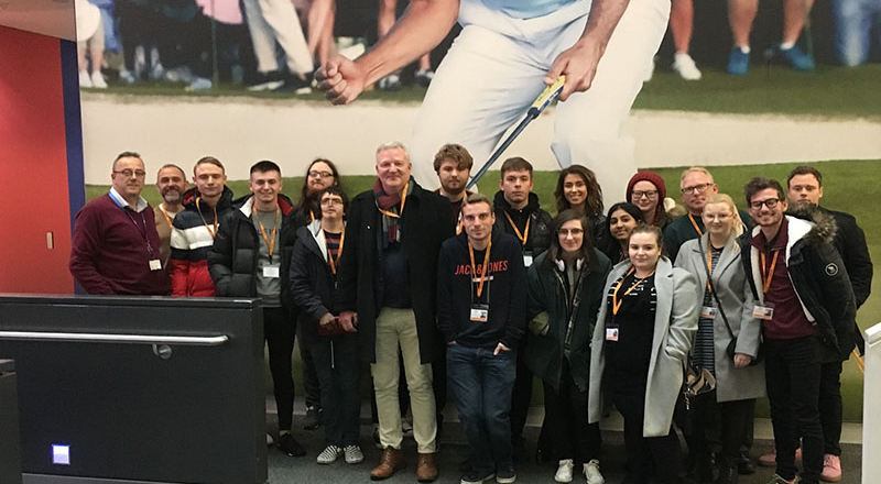 Paul Bailey with Teesside University journalism students