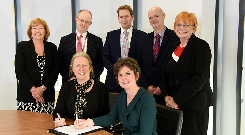 Sue Jacques, Professor Jane Turner OBE DL, Linda Nelson, Jeremy Cundall, Dr James Limb,  Professor Simon Hodgson, Marion Grieves.
