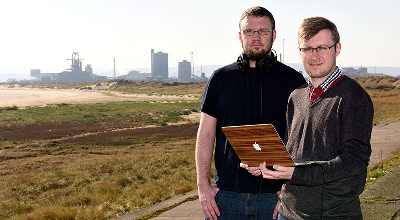 Vlogbase founded by Andy Surtees (left) and Luke Stephenson is helping preserve oral histories of the Redcar steel works. 