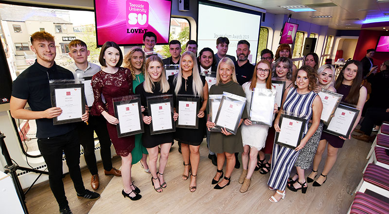 Winners at Teesside University's annual Journalism Awards.