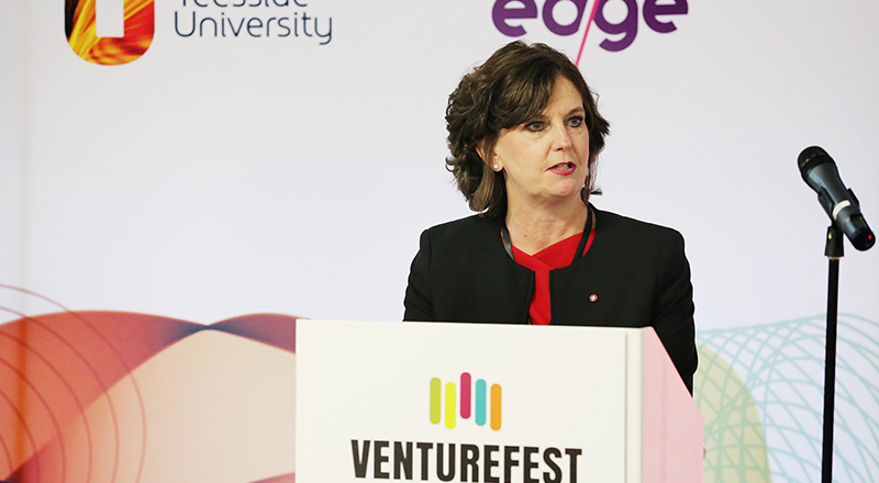 Professor Jane Turner OBE DL speaking at VentureFest