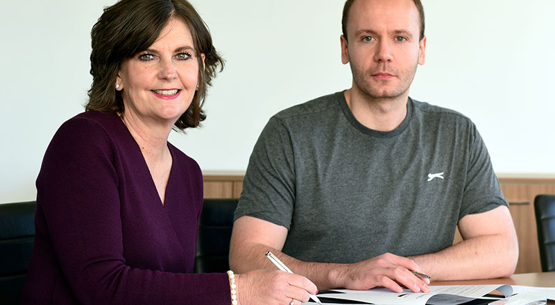 Professor Jane Turner OBE DL, Pro Vice-Chancellor (Enterprise and Business Engagement), with Joseph Rogers, Silent Games 