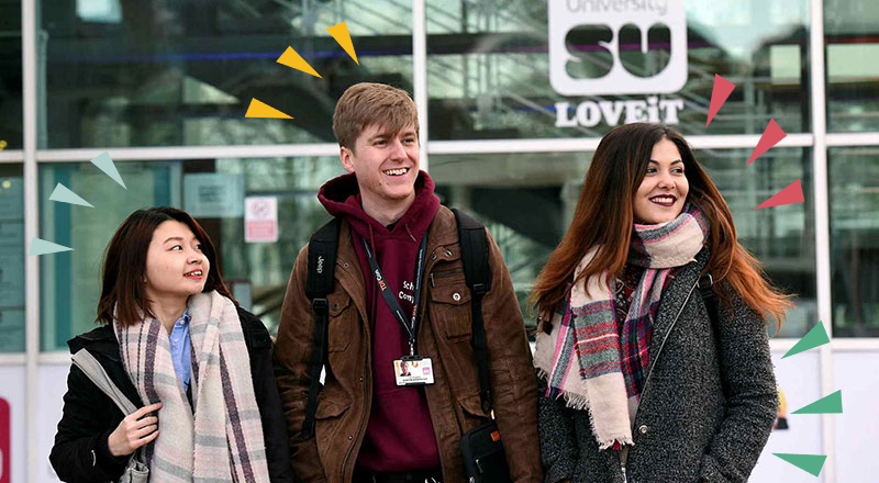 Students outside Teesside University Students' Union