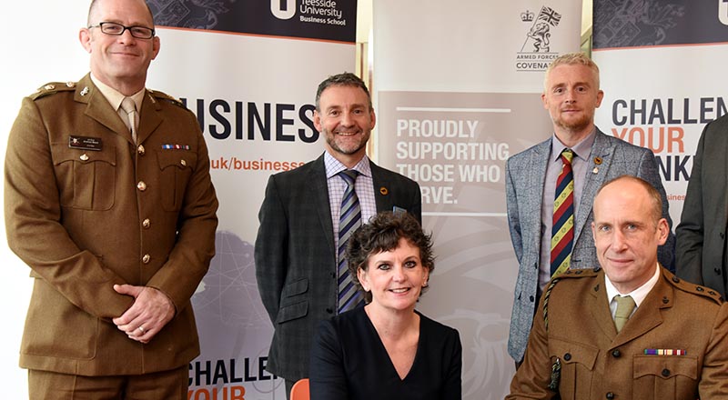 Pro Vice-Chancellor (Enterprise and Business Engagement) Professor Jane Turner OBE DL signing the Armed Forces Covenant at Teesside University last year.