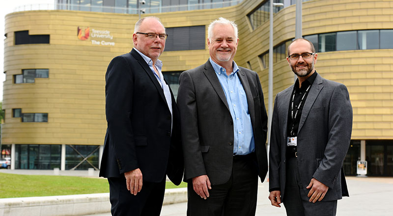 Professor Gary Montague; Malcolm Knott, Managing Director of ITS and Omar Al-Janabi, business innovation manager at Teesside University who provided consultancy to ITS.