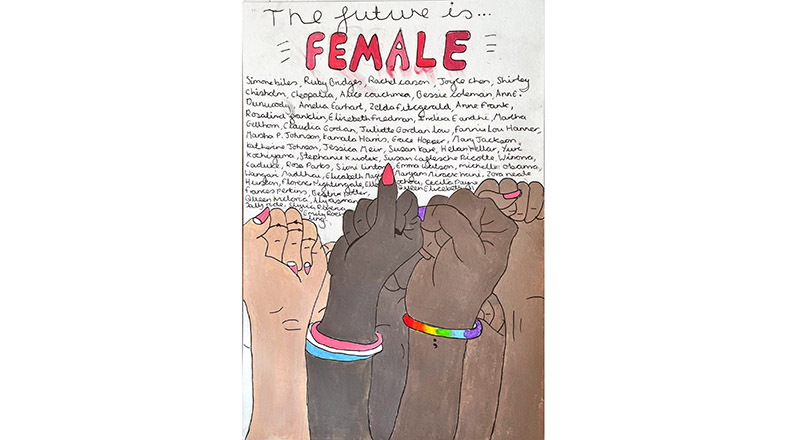 The ‘Future is Female’ artwork by Hannah Fox