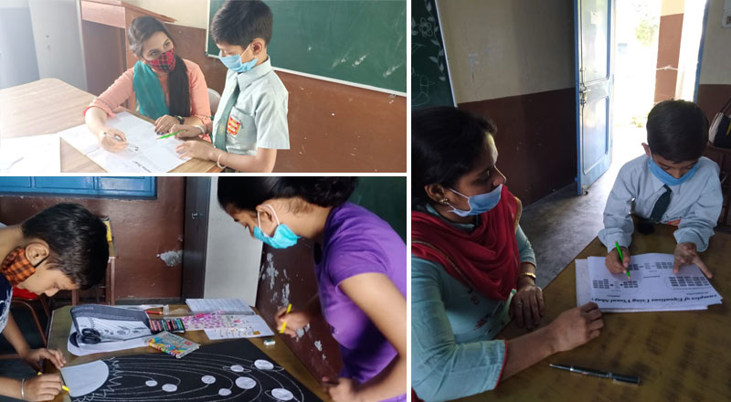 School children from Alpine Public School in India use the resources supplied by Teesside University students.