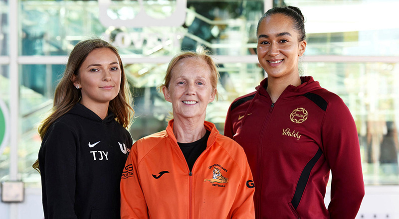 From left: Taylor Young, Teesside University netball team; Gel Williams, Grangetown Netball; Brie Grierson.