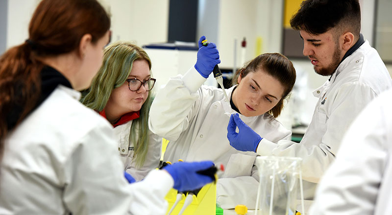 Students from Darlington College at the National Horizons Centre as part of the first cohort of the Life Sciences Manufacturing Academy. 