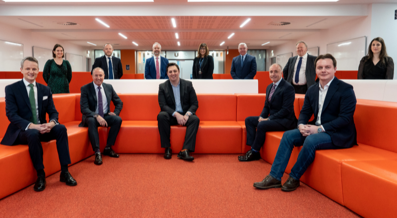 Members of the Renewable Academy partnership with Tees Valley mayor Ben Houchen at Teesside University International Business School.