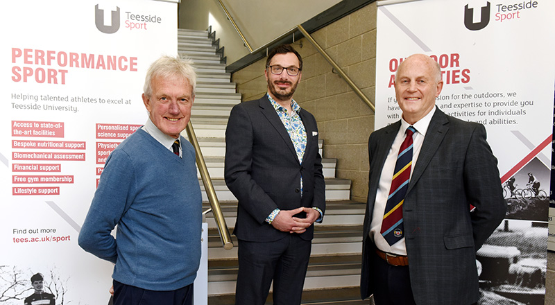 Left to right: Geoffrey Cook (Chief Executive Officer of the NYSDPCL), Professor Tim Thompson (Teesside University) and Chris West (President of the NYSDPCL) . Link to Cricket league bowled over by Teesside University support.