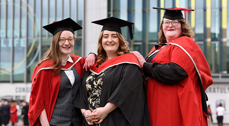 Lucy Smurthwaite, Amy Tassel and Catherine Smurthwaite pictured on their graduation day