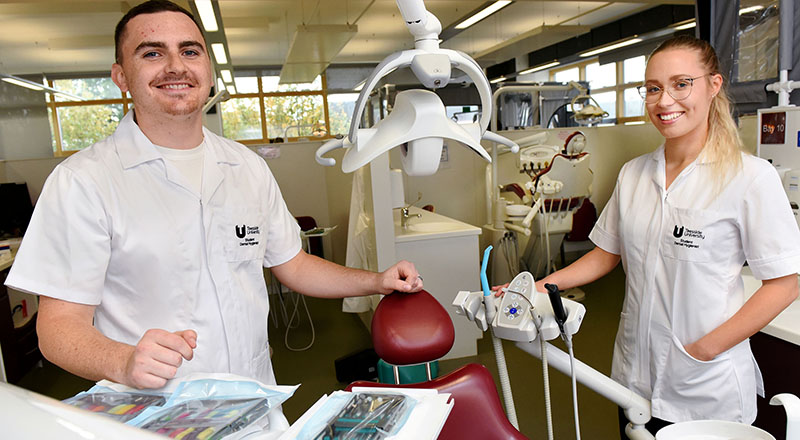 Dental hygiene students Liam and Ivett Hollands